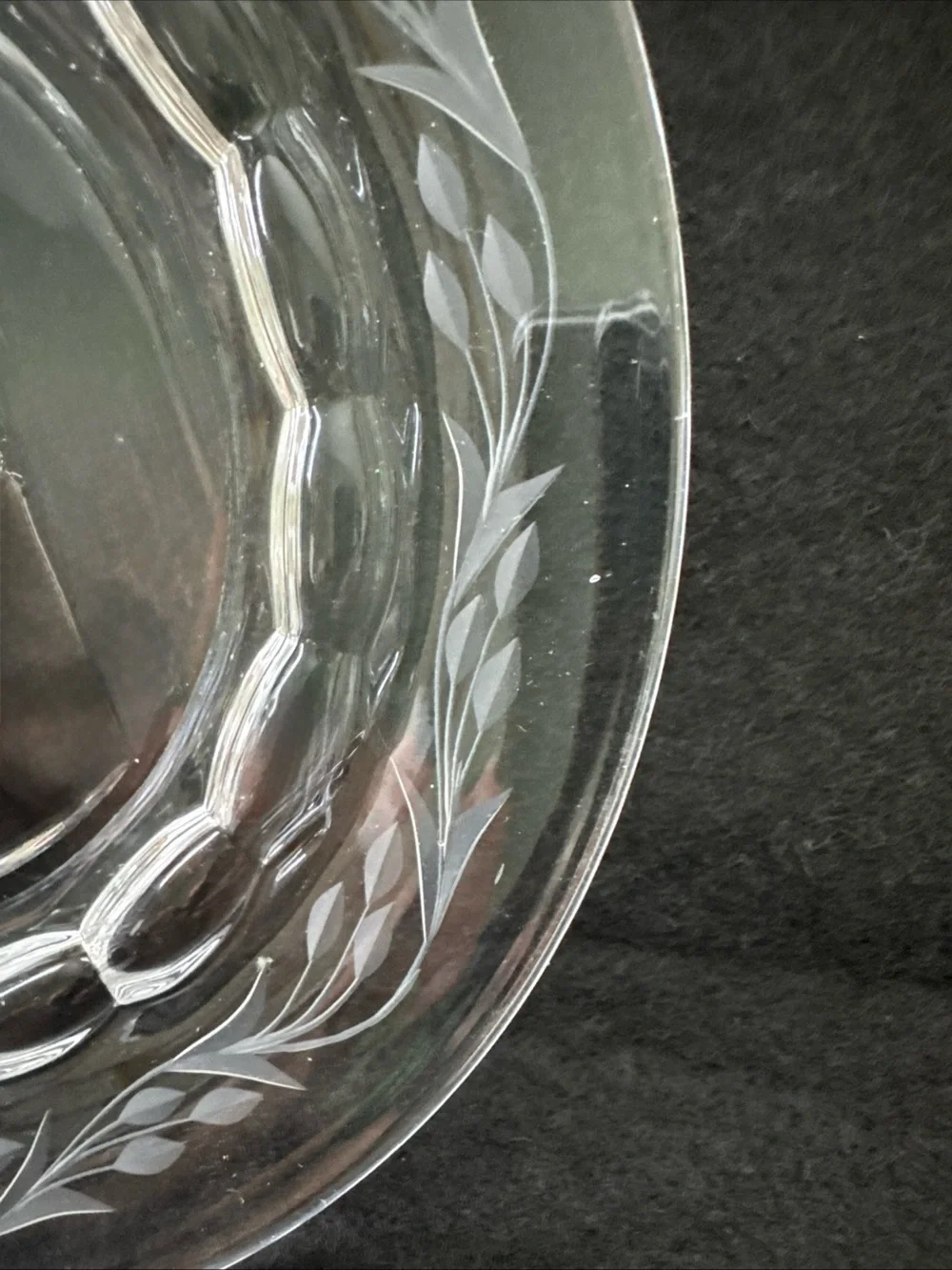 Fostoria Raleigh Mayonnaise Under Plate Etched Lily Pattern Vintage Glass Clear